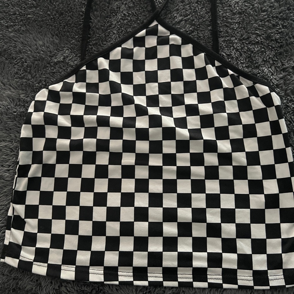 Medium Checkerboard crop top tank